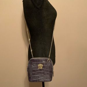 Pratesi Firenze gray/gold leather crossbody bag